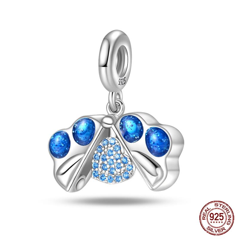 New Copper Heart Shaped Cat Claw Butterfly Four Leaf Clover Charms Beads Fit Qikaola Original Bracelets Diy Jewelry