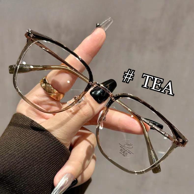 

Модные прямоугольные очки для чтения с защитой от синего света, нейтральные, популярные, высококлассные сенсорные очки, металлическая + поликарбонатная оправа для очков 0 Anti blue light темно-коричневого