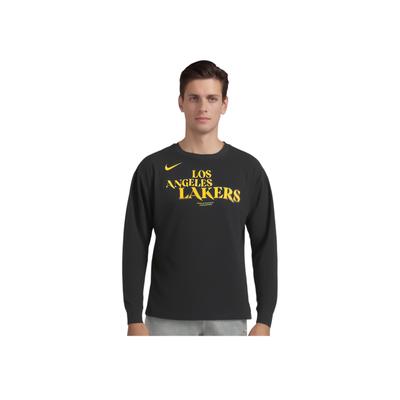 X NBA Collaboration Courtside Los Angeles Lakers American Crew Neck Loose Fit Long Sleeve T-Shirt Men T-Shirt Black HJ2714010
