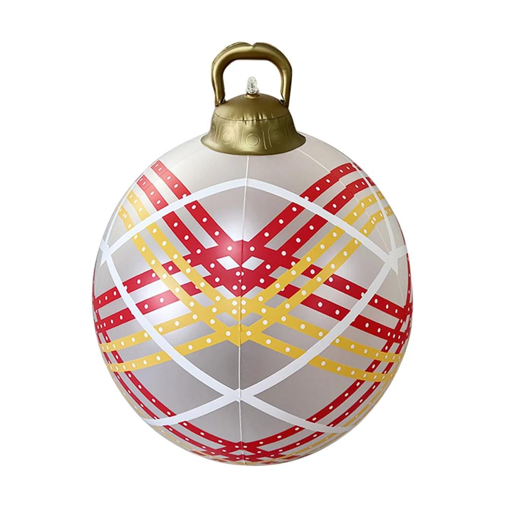 60CM Christmas Inflatable Ball Xmas Decorative Ball Inflated Toy Ball Giant Big Balls New Year Party Christmas Gift Home Decor