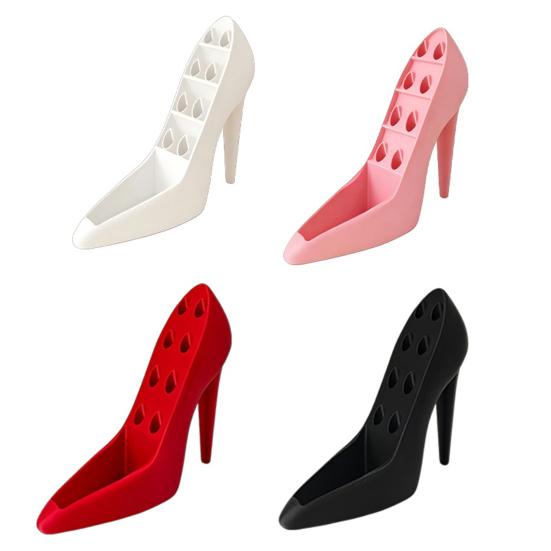 Hoge Hak Schoenen Make-up Tools Houder 3D Geprint Cosmetische Kwast Wenkbrauwpotlood Lippenstift Schoonheidstools Organizer Rek Decoratie