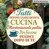 2D Flat Aluminum Decorative Plaques and Ornaments Sign, Hanging Wall Art with Funny Kitchen Rules Quote, Retro Italian Style Home Decor for Kitchen