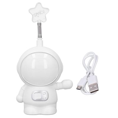 LED Desk Lamp 2 Lighting Modes Eye Protection USB Charging Astronaut Night Light with Pencil Sharpener for Home Desk