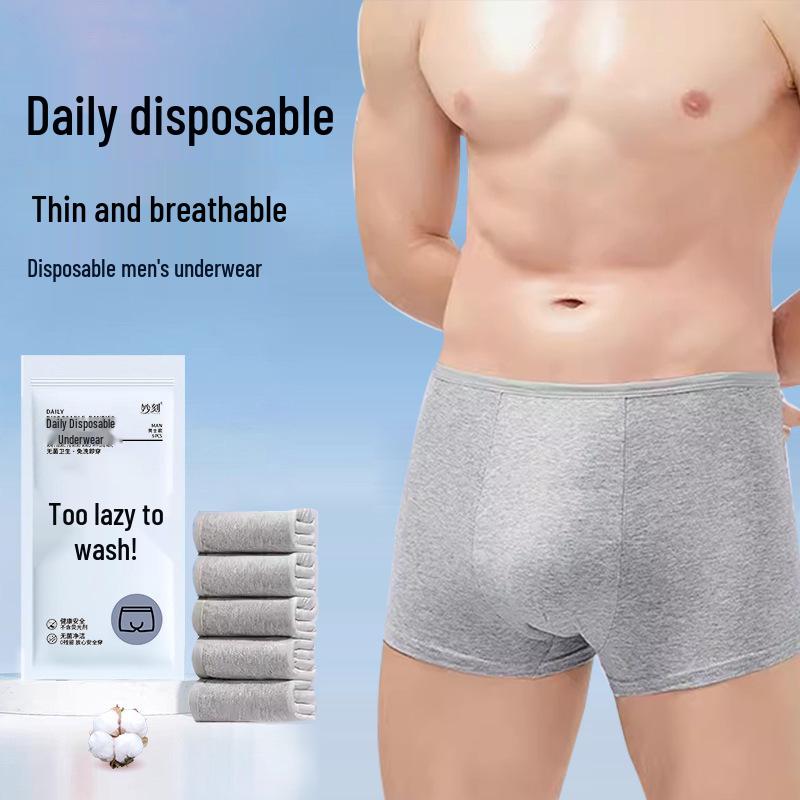 Miao Ke Disposable Men's Boxer Briefs: Wash-Free, Travel-Ready Underwear