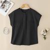 ZANZEA Women Summer Round Neck Loose Casual Short Sleeve Blouse