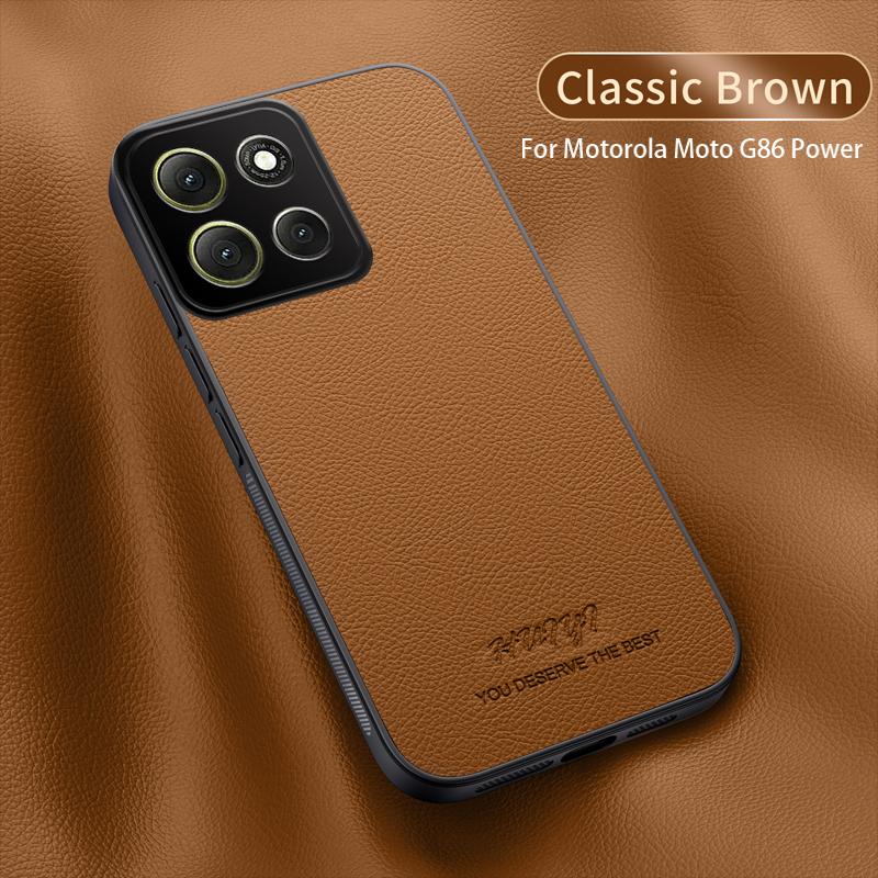 Matné kožené pouzdro pro Moto G86 Power G 86 G96 G85 G75 G64 G35 G34 Magnetické do auta Měkký rám Ochranný zadní kryt Silikonový kryt