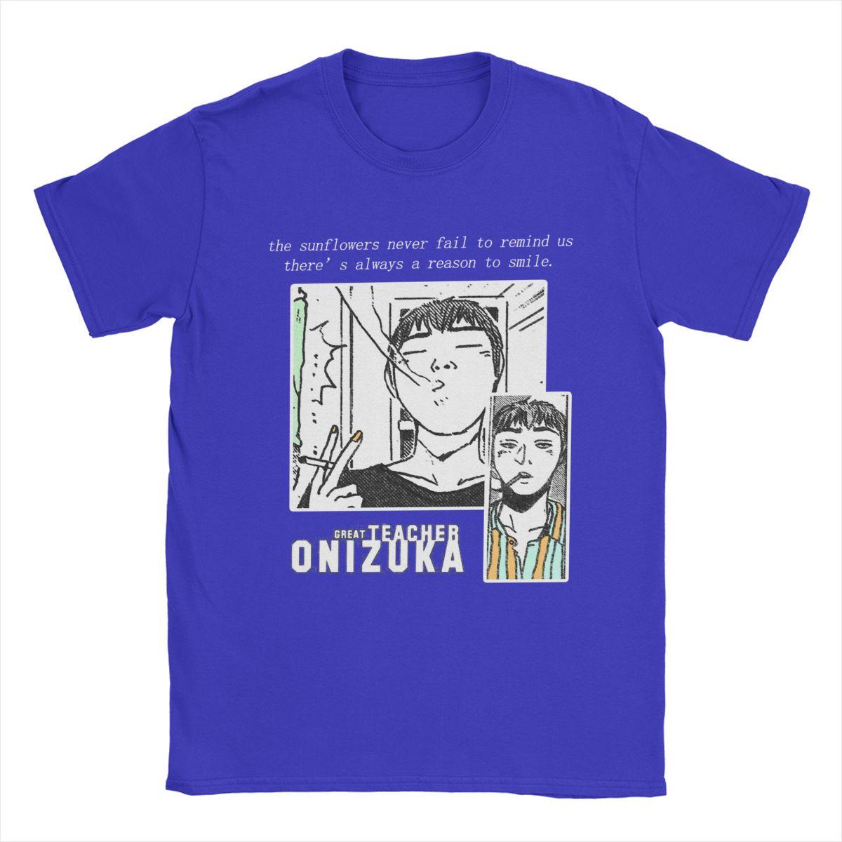 

Чоловічі футболки Great Teacher Onizuka Соняшник GTO Аніме 100% Бавовняний Одяг Мода Футболка з Круглим Вирізом Друкована Футболка M синій