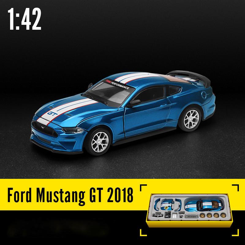Scară 1/42 2018 Ford Mustang GT Super Racing Asamblare Mașină de jucărie din aliaj din metal turnat sub presiune Jucării cadou de colecție cu cutie