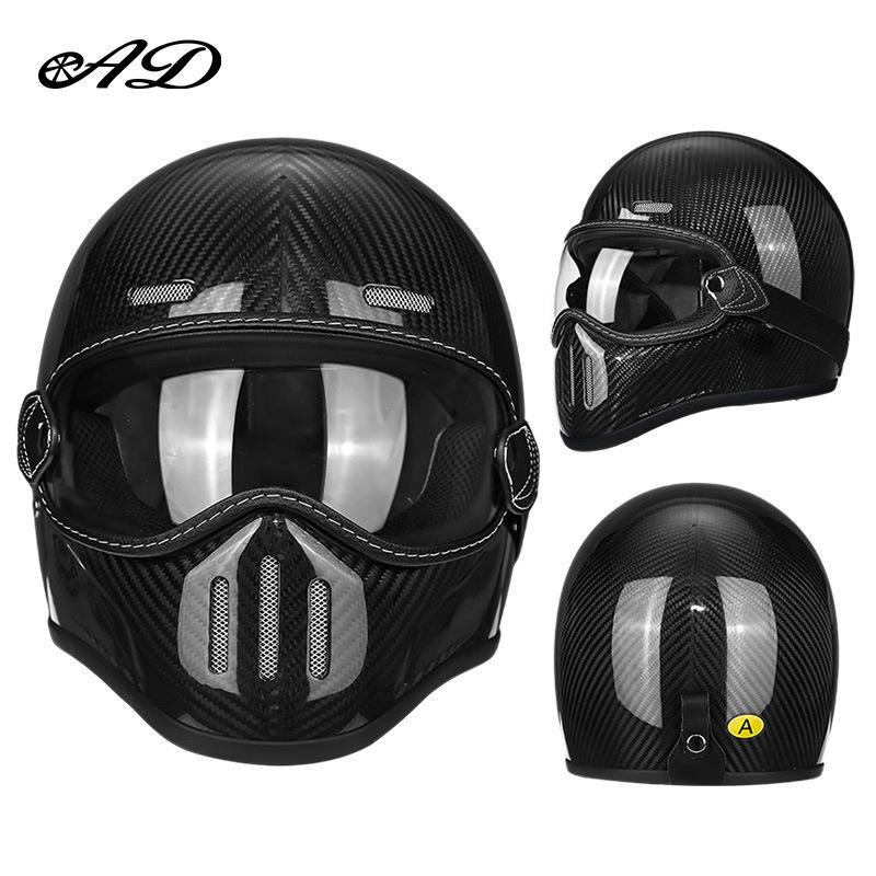 Exclusive Supply AD Carbon fiber small helmet body, fiberglass retro helmet for motorcycle cruising, scooter, and motorcycle riding