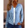 Solid Zip Up Hoodie, Casual Long Sleeve Drawstring Hoodie Sweatshirt, Women's Clothing