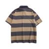 Splicing Contrasting Color Striped Short-Sleeved Polo Shirt Men'S American Retro Design Loose Bf Style Casual Couple Top