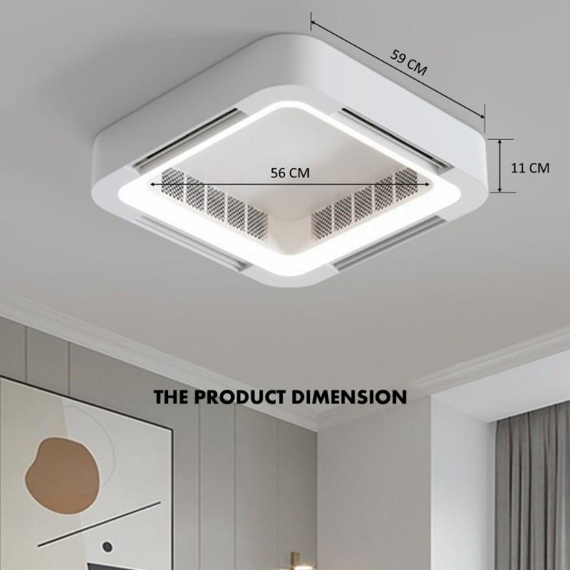 Intelligent Dimming Lighting Fan Household Energy Saving Bladeless Ceiling Fan Light 6 Speed Frequency Conversion Fan Lamp