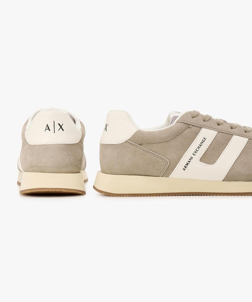 Armani Exchange Men'S Logo Patch Suede Sneakers _Warm Grey_A416175005