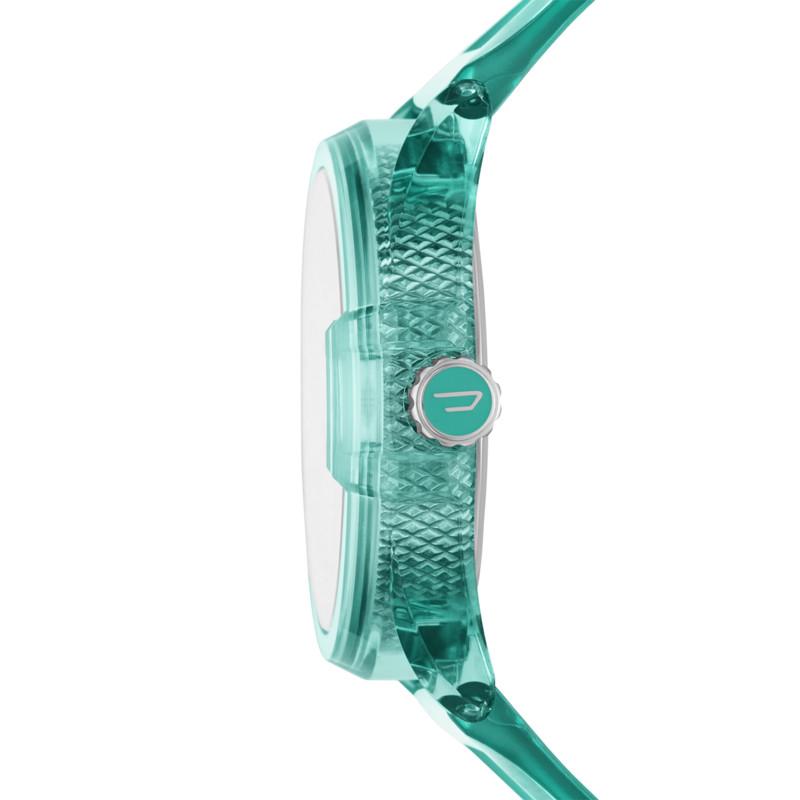 Diesel Ms9 Uhr Quarzwerk Silikonarmband Blaues Zifferblatt Unisex Chamäleon Zifferblatt Kalender Stilvoll Transparent Unisex Uhren DZ1928