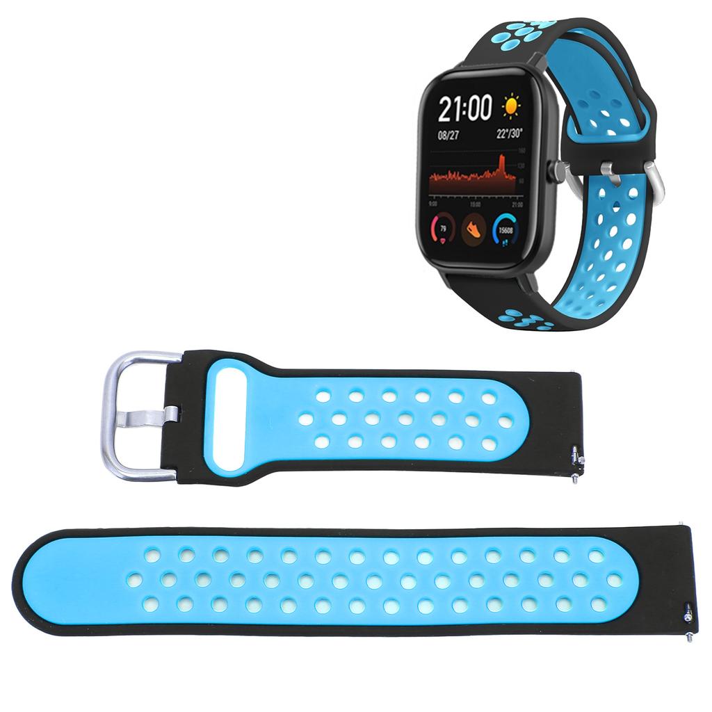 20mm Soft Silicone Watch Band Strap Wristband Replacement with Holes for GTS 3