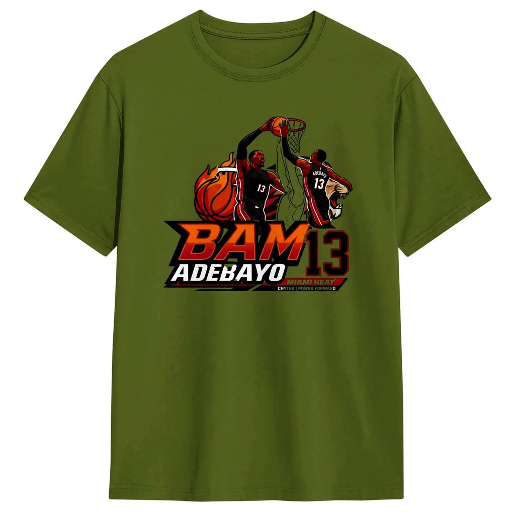 Bam Adebayo 13 Poster Tshirts Unisex Funny 100 Cotton Tee Shirt Crew Neck Short Sleeve T Shirt Classic Tops