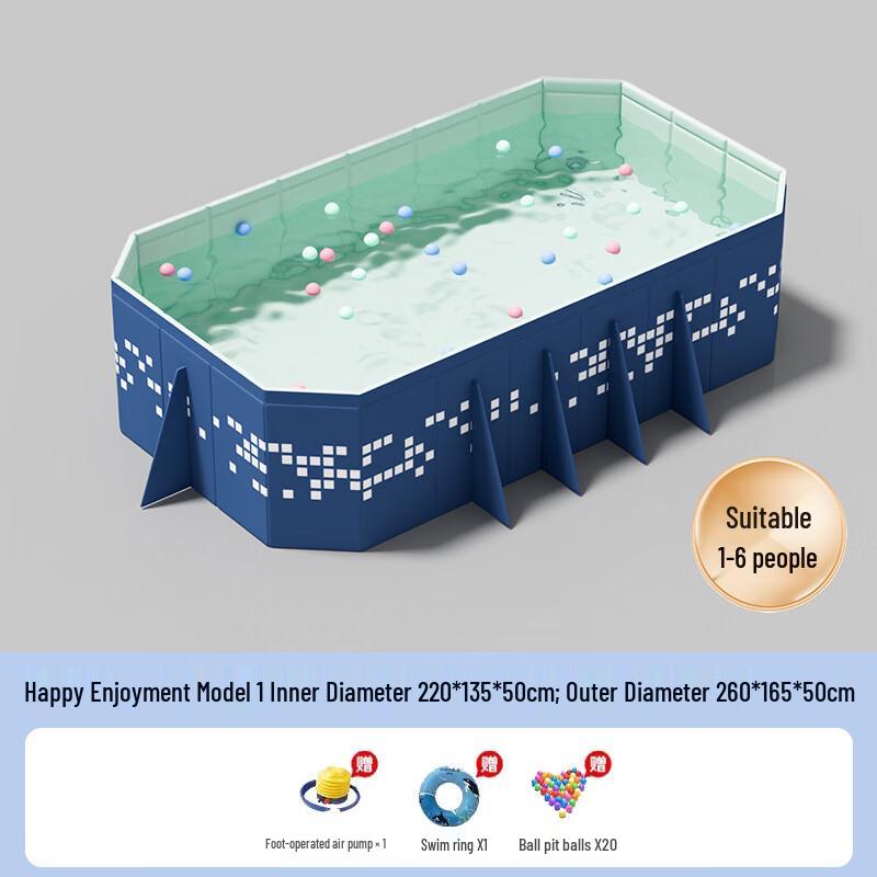 Blue Little Fish Large Foldable Outdoor Family Swimming Pool