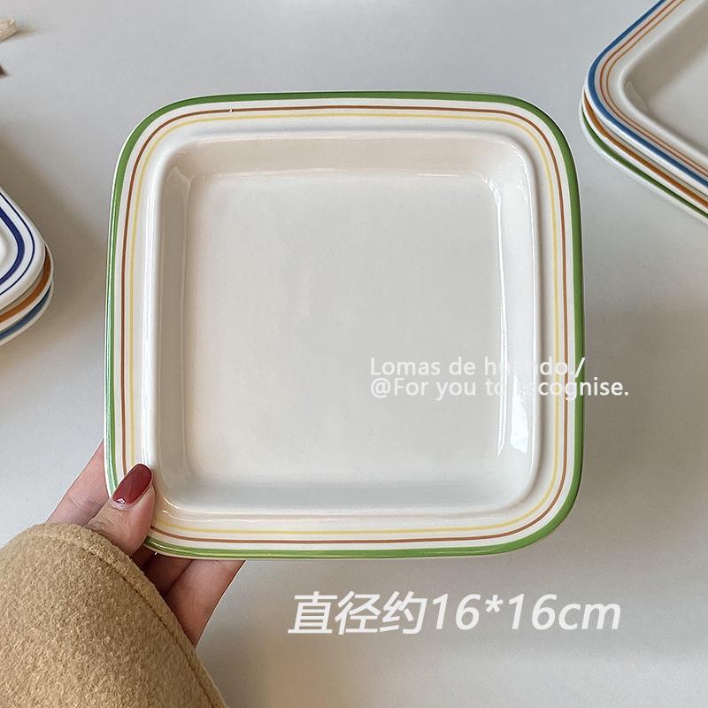 

Korean Sle Cerc Plate Underglaze Dinnerware Sweet Course ternoon Tea Home Use Vegetable Plate Diwaer...