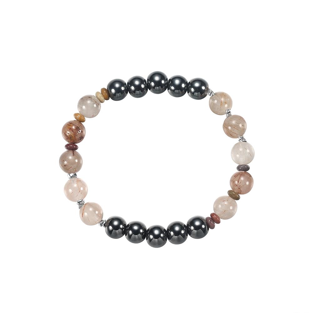 

EFFIE QUEEN Real Red Quartz Beads Bracelet S925 Sterling Silver Elastic Rope Natural Gem Stone Crystal Wristband Jewelry GMB78