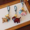 Lanyard Hang Ornament Sandalwood Phone Charm Creative Lucky Cat Keychain  Accessories