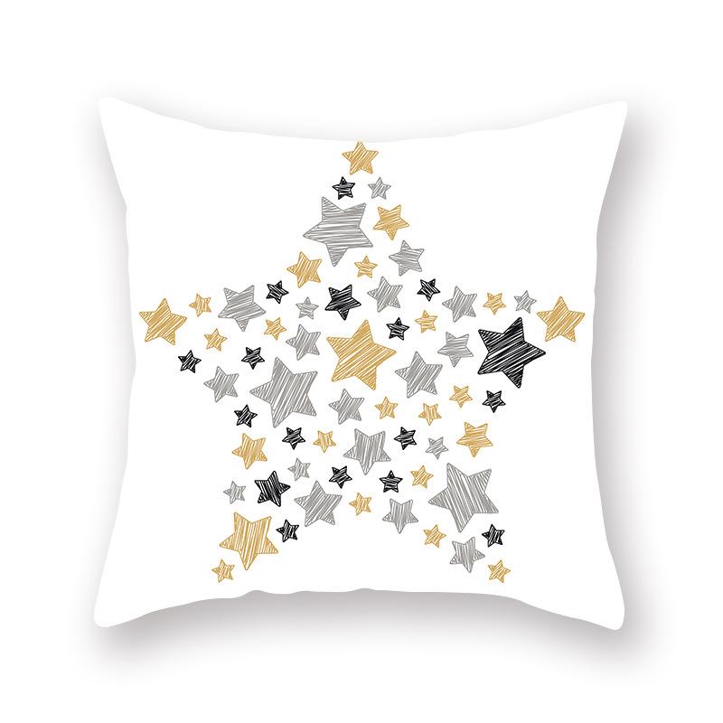 45X45CM Geometric Pentagram Print Peach Skin Pillowcase Sofa Office Seat Cushion Cover Creative Ornament Home Decoration