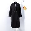 Women Fashion Wool Blend Warm Long Coat Autumn Winter Loose Pocket Double-breasted Jacket Elegant Lapel Overcoat