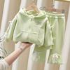 Girls' Casual Sweet Suit - Fresh Autumn Two-Piece Set, Pure Color for Small & Medium Children (2026 New Style)