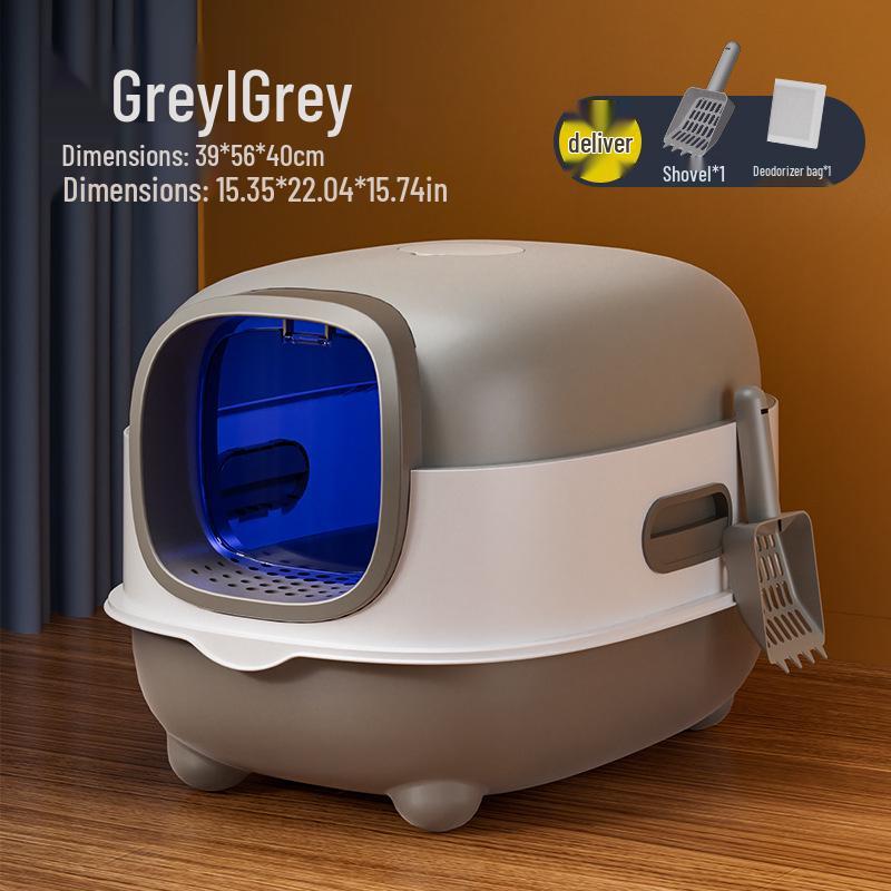 Smart UV Sterilization Large Enclosed Anti-Splash Cat Litter Box