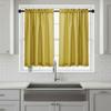2PCS Through-shaft Type Linen Textured Kitchen Short Curtain Light Filtering Semi Transparent Gauze Tulle Kitchen Curtain