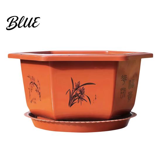 Hexagonal Plant Pots for Indoor Outdoor Flower Pot with Drainage Holes & Saucer Plants Durable Weather Resistant Large Decorative Living Room Planter