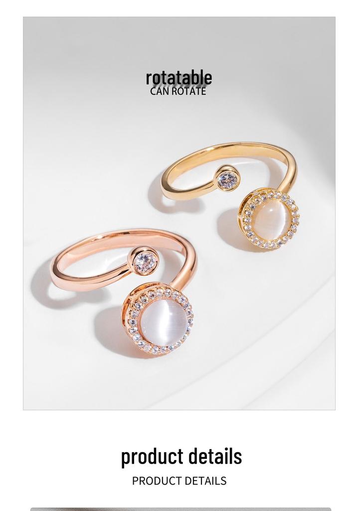 Chic Cat's Eye Rotatable Open Ring - Stylish and Versatile Index Finger Statement Jewelry
