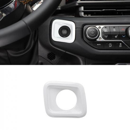 Center Console White Engine Start/Stop Button Cover for Jeep Wrangler JL JT 24+