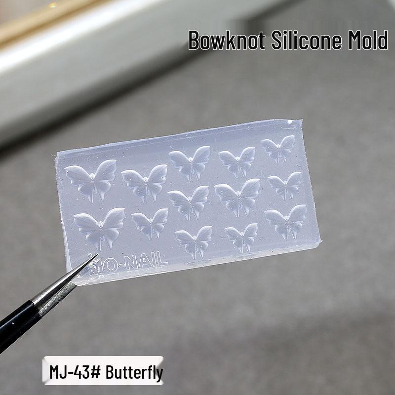 3D Bow Nail Art Silicone Mold - DIY Butterfly Crystal Gel Sculpture Template