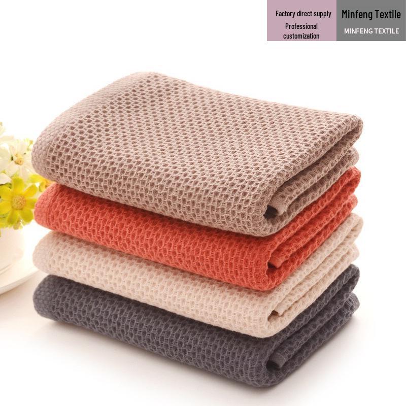 Customizable Honeycomb Pure Cotton Absorbent Waffle Weave Towel Set