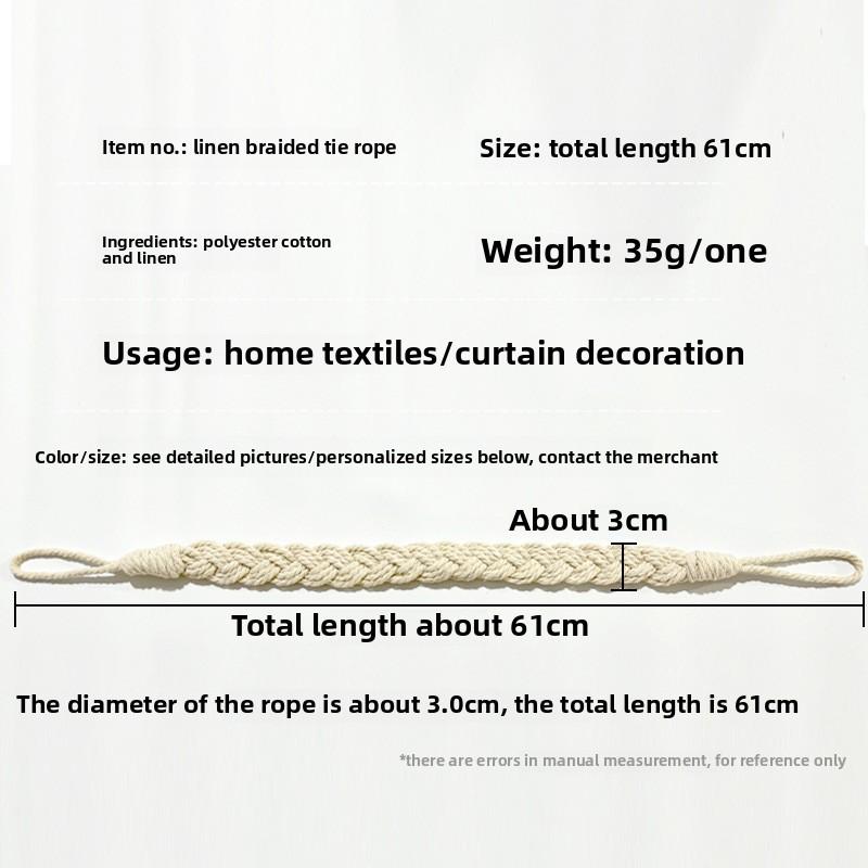 Curtain Binding StrapsBinding RopesTwisted Braids Hand-woven Bundling Curtain Accessories Binding Ropes