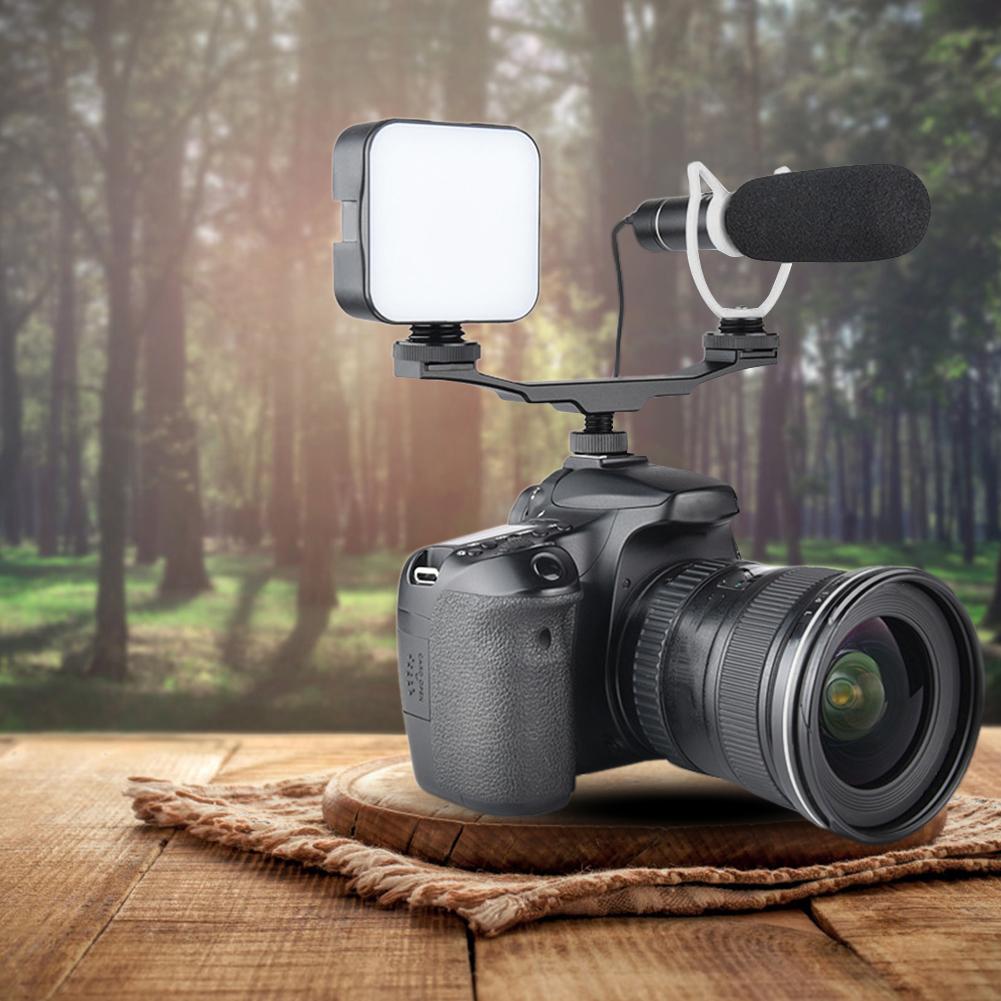 Double End Cold Shoe Mount Bracket Extension Rod for Camera Flash Fill Light Microphone Holder