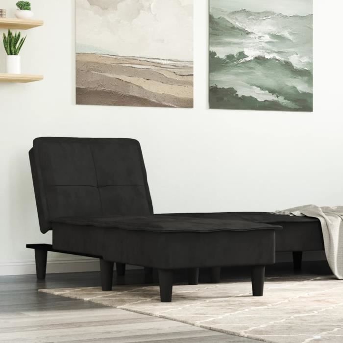 VidaXL Chaise Longue Black Velvet 352847