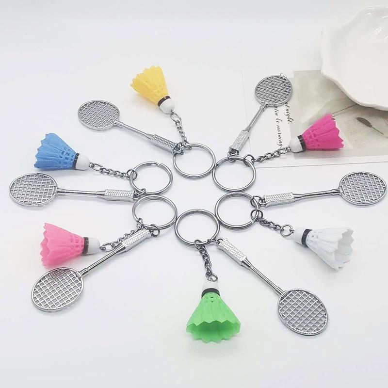 Badminton for Key Ring Charm Decors, Sports Lovers Creative Badminton Bat Cu