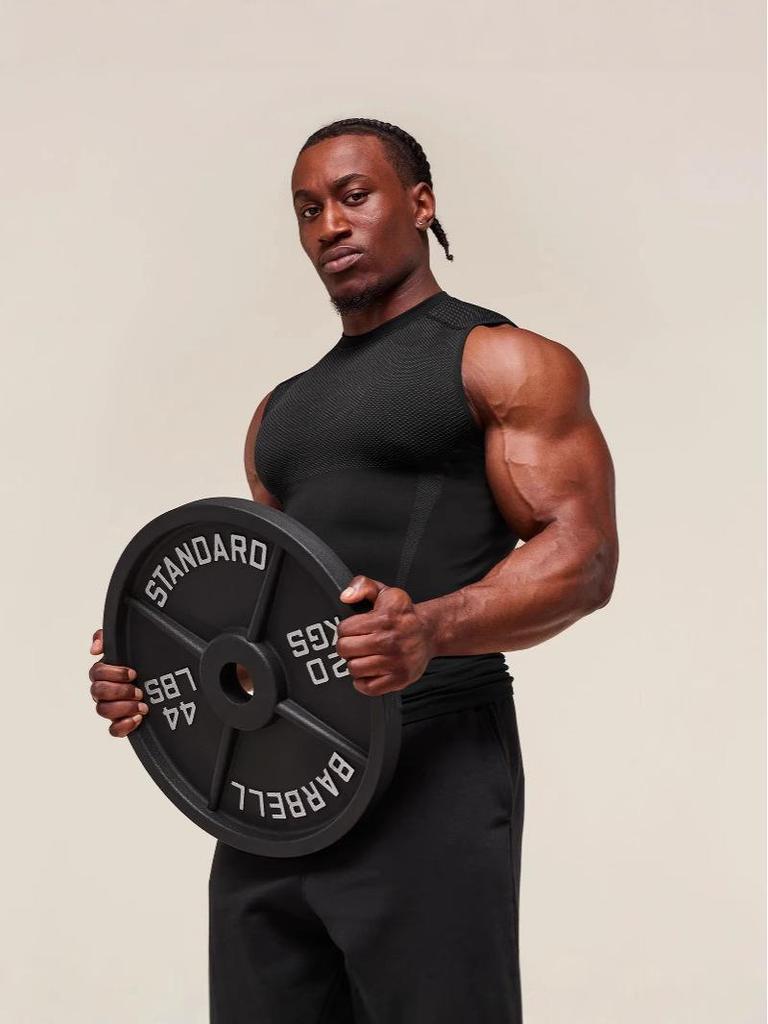 Męski bezszwowy szybkoschnący bezrękawnik do biegania