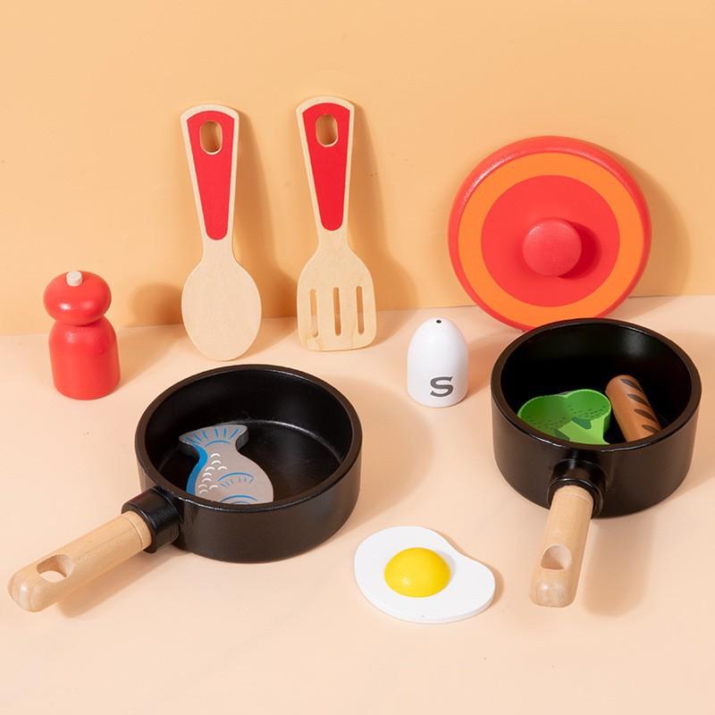 

Children s Kitchen Cooking Pot Toy Combination Toddler Simulation Playing House Cutting Le Cooking Cutlery Wooden Toys