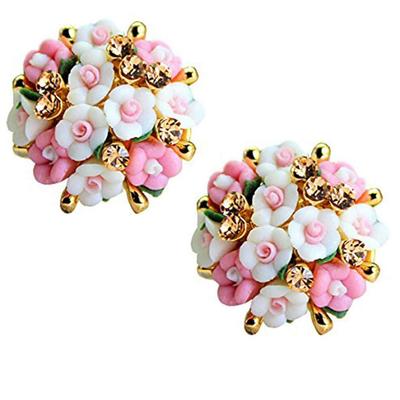Jewellery for Women Gold-plated Floral Stud Tops Earings Earrings for Women & Girls