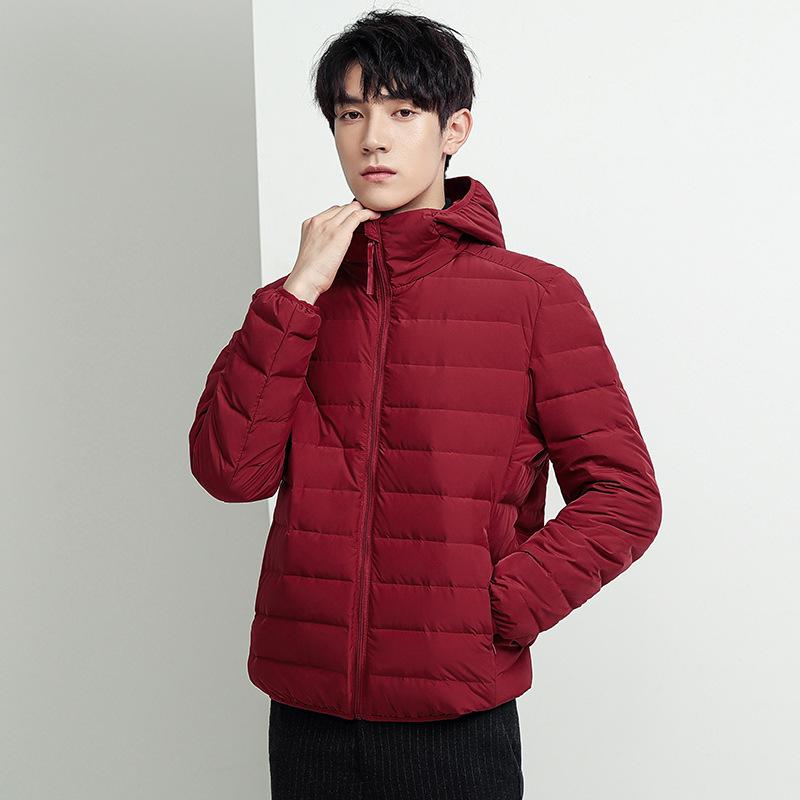 Can open two light down jackets for men and women couples 90 white duck down seamless short fashion lightweight hooded jacket men