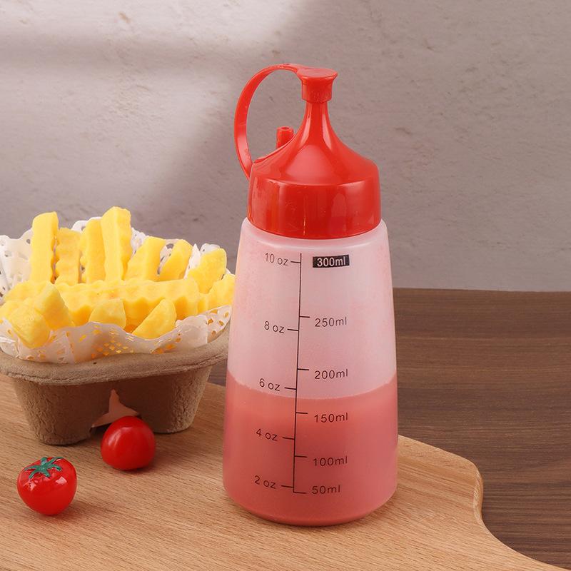 PE Plastic Squeeze Bottle With Pointed Nozzle, Household Condiment Dispenser For Sauce, Salad Dressing