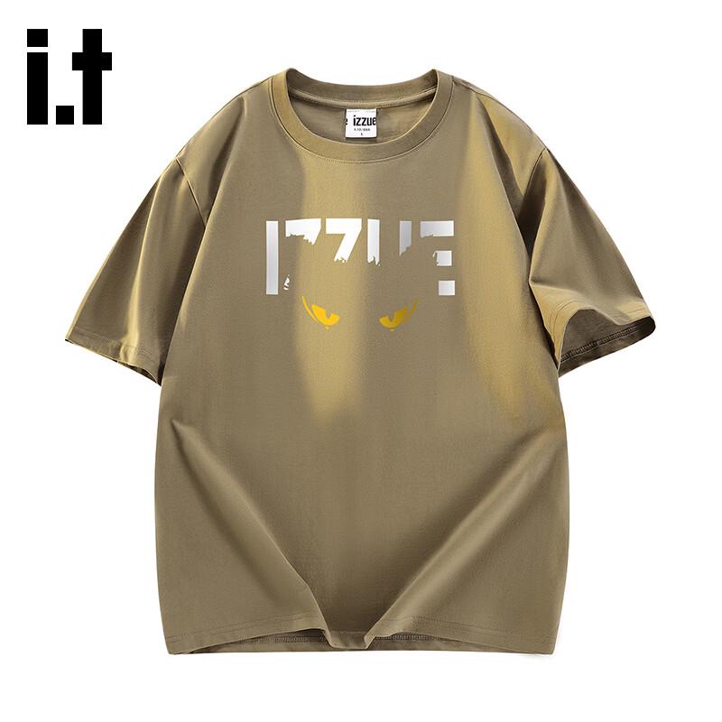 izzue Unisex Pure Cotton Letter Print Short Sleeve T-Shirt