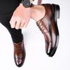 2024 British Style New Men Oxford Genuine Leather Dress Shoes Brogue Lace Up Flats Male Casual Shoes Black Brown Size 38-48