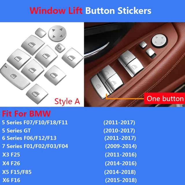 Chrome Button Stickers Cover Trim For BMW 5 6 7 Series X3 X4 X5 X6 F10 F07 F11 F01 F02 F06 F12 F25 Interior Hanbrake Accessories
