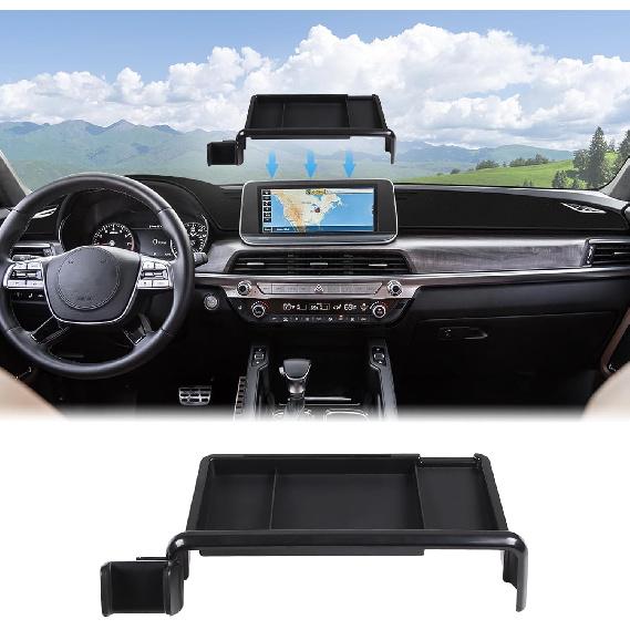 Aunginsy Center Console Dash Storage Tray Compatible with Kia Telluride 2020-2022, Dashboard Multi-Functional Phone Holder Storage Box, Dash Type A
