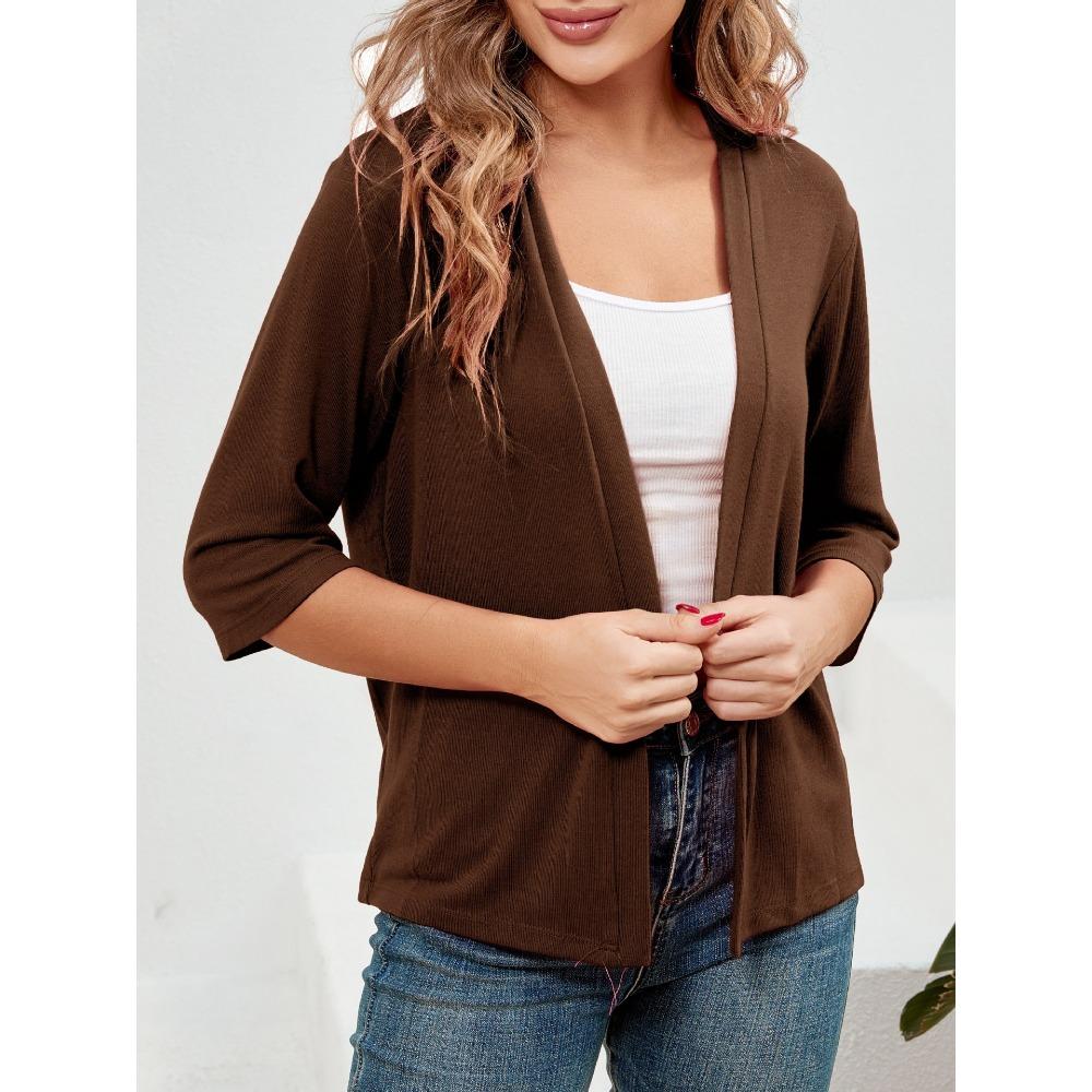 A New Elegant Summer Outerwear Sun-protective Top with Three-quarter Sleeves and A Knitted Cardigan