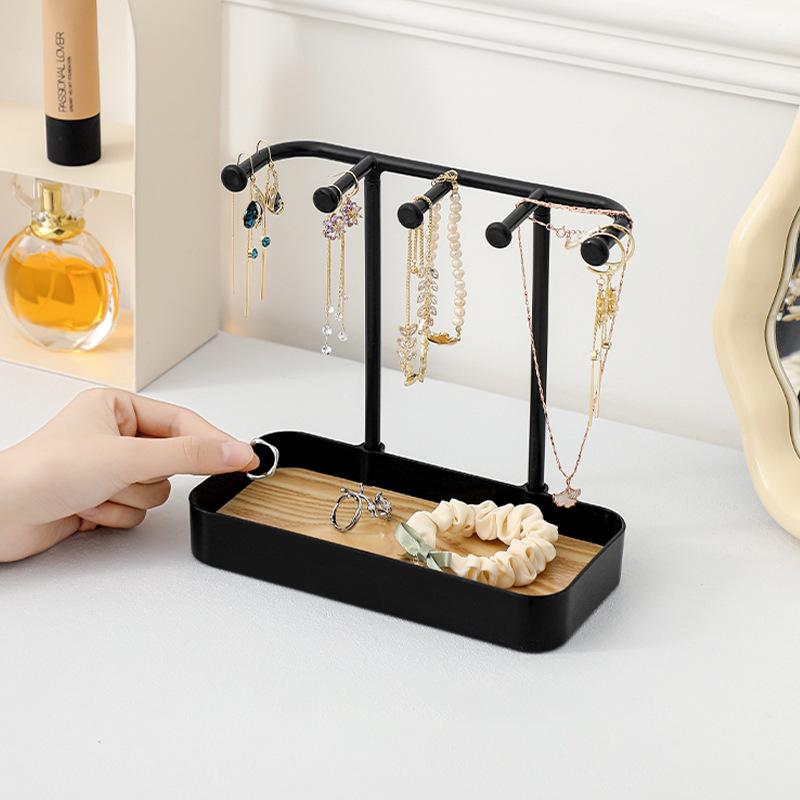 White Multifunctional Jewelry Organizer: Necklace Stand, Ring Box, Earring Holder for Dressing Table