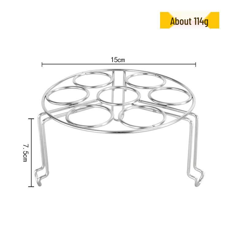 304 Stainless Steel Double Layer Steamer Rack with Egg Holder and Variable Hole Sizes